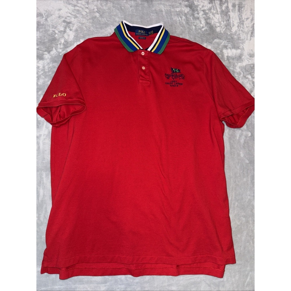 Polo Ralph Lauren Shirt Yacht Club RLYC‎ Men's XXL Blue Short Sleeve Preppy Ivy